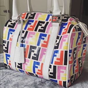 Authentic Zucca Boston Fendi HandBag